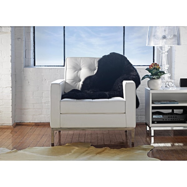 Homeroots 2 x 2 x 6 in. New Zealand Double Sheepskin Rug Black 293189 - main